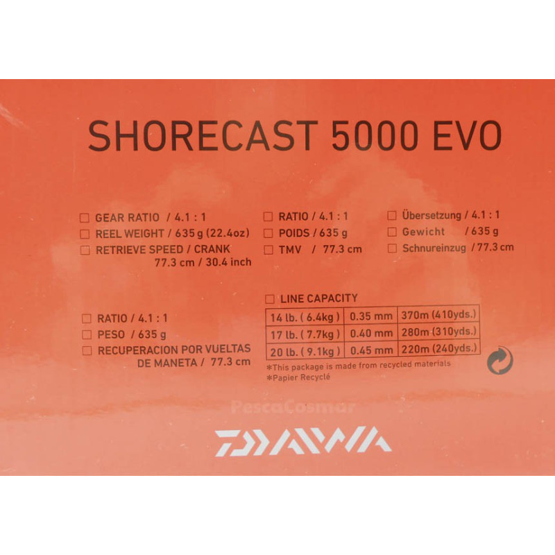 Carrete Daiwa Shorecast 5000 EVO alta calidad a un mejor precio