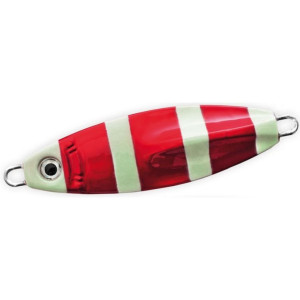 Jig Seika Sogy, cuerpo metálico rojo y glow, anillas en ambos extremos