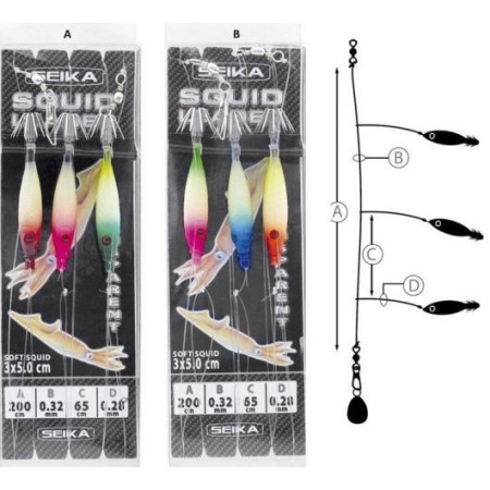 Aparejo Seika Leader Squid Transparent