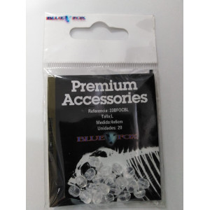 Perla Oval Perforada Blue Fox, envase Premium Accessories 20 uds