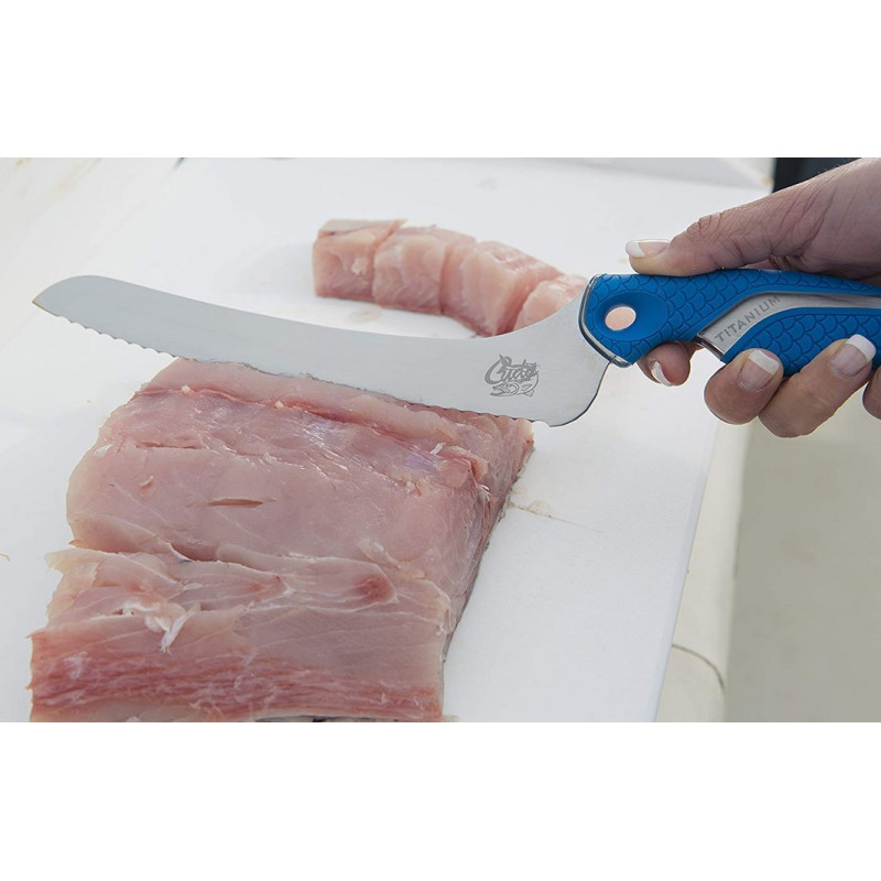 Cuchillo Serrado Offset 9" Cuda Titanium Bonded