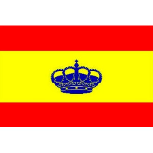 Bandera española con corona embarcación