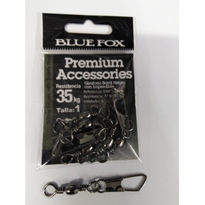 Emerillón Barril Con Imperdible Blue Fox, talla 1, 35kg, envase de 6 unidades