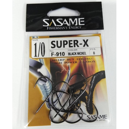 Anzuelos Sasame Super X F-910 Black Nikel 1/0