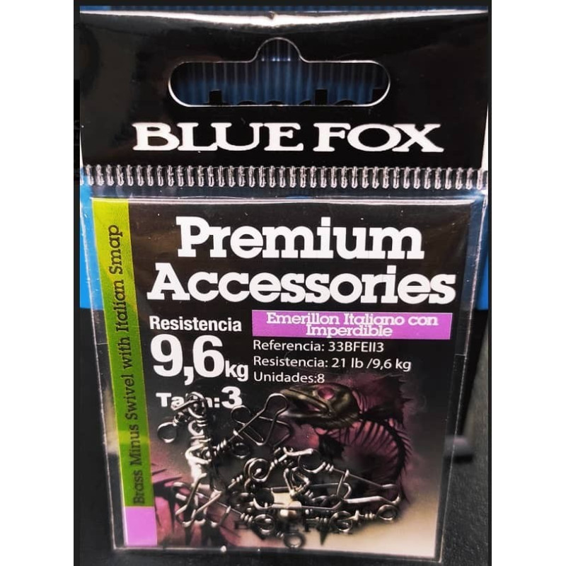 Emerillón Blue Fox Italiano Con Imperdible talla 3