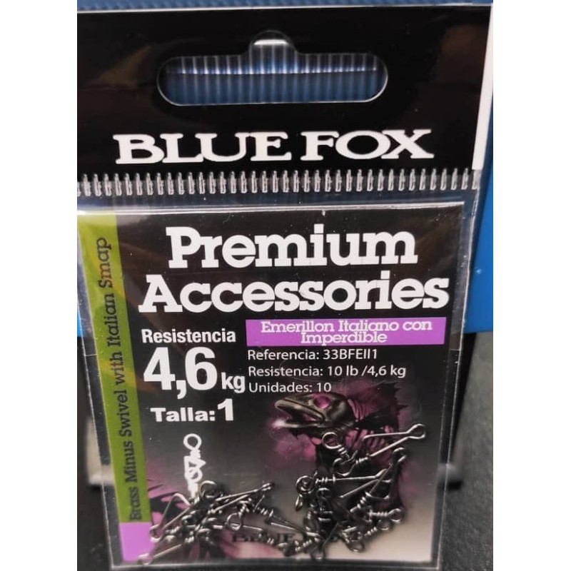 Emerillón Blue Fox Italiano Con Imperdible talla 1