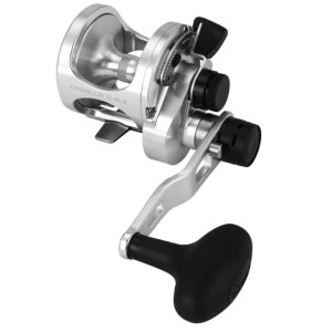 Carrete Okuma Cavalla CAV-5IILX LH, cuerpo plateado y negro 2 velocidades