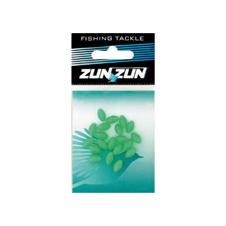 Perlas de Silicona Ovaladas Fluor Verde Lumi