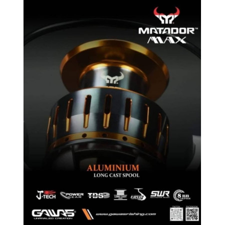 Carrete Xzoga Matador Max AR 2000/3000 - 15kg Freno - Spinning