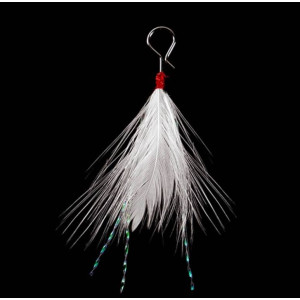 Fishus Hook Feather White 6 Und