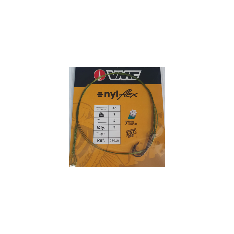 Bajo VMC Nylflex con Anzuelo | Acero 1x7 Termosellable