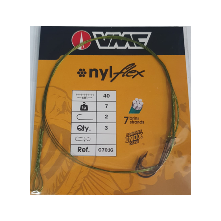Bajo VMC Nylflex con Anzuelo | Acero 1x7 Termosellable