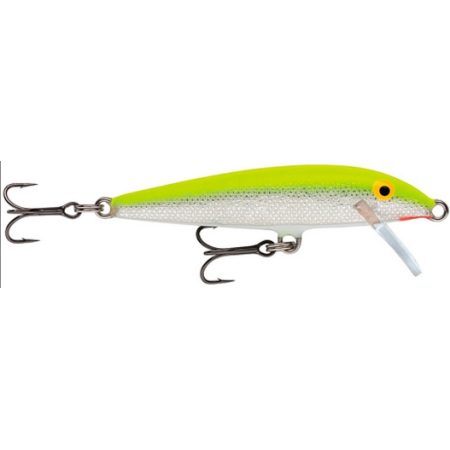 Rapala Original Flotante, color amarillo flúor/blanco