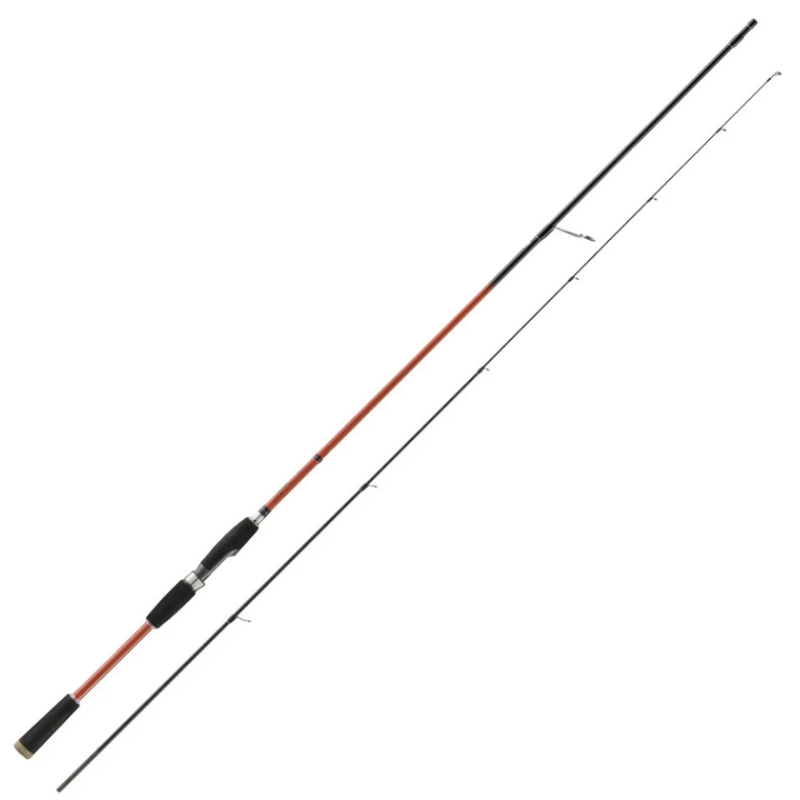 Caña Okuma Red Squid 2,47m completa, blank rojo con empuñaduras de EVA delantera y trasera