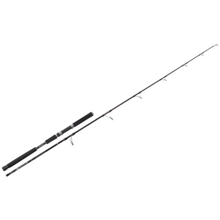Caña Hart Toro Taktik Popping FK 2,39m completa, con blank negro-púrpura, guías Fuji K y empuñadura de EVA