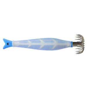 Detalle de la corona de agujas de acero inoxidable en la cola de la jibionera DTD Poseidon Glow de 75 gramos 2
