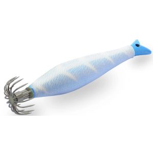 Detalle de la corona de agujas de acero inoxidable en la cola de la jibionera DTD Poseidon Glow de 75 gramos