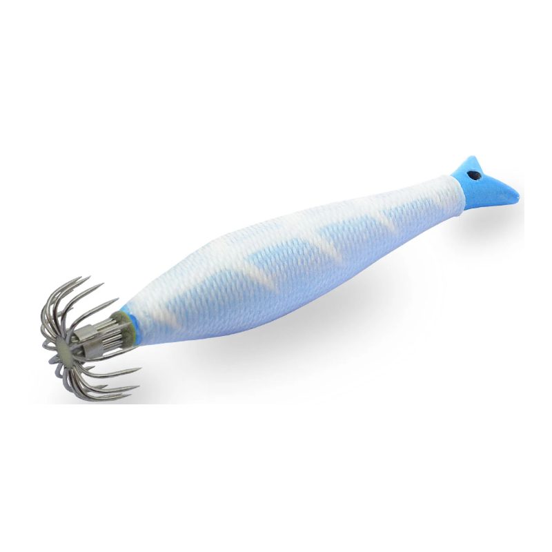 Jibionera DTD Poseidon Glow en Blue Luminous, cuerpo de plomo forrado de hilo luminoso