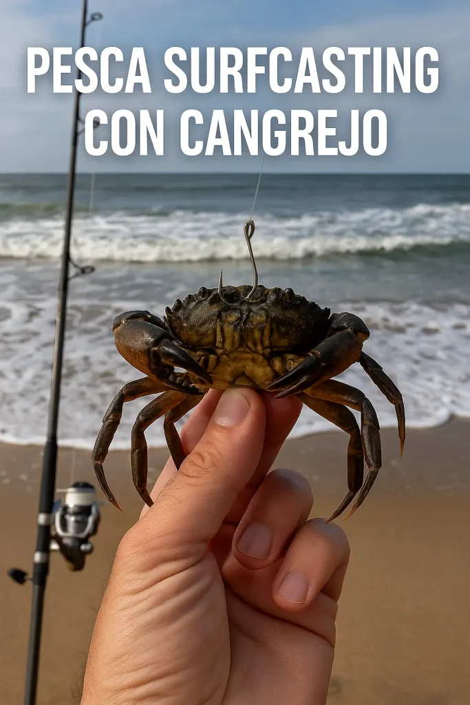 Pesca Surfcasting con cangrejo